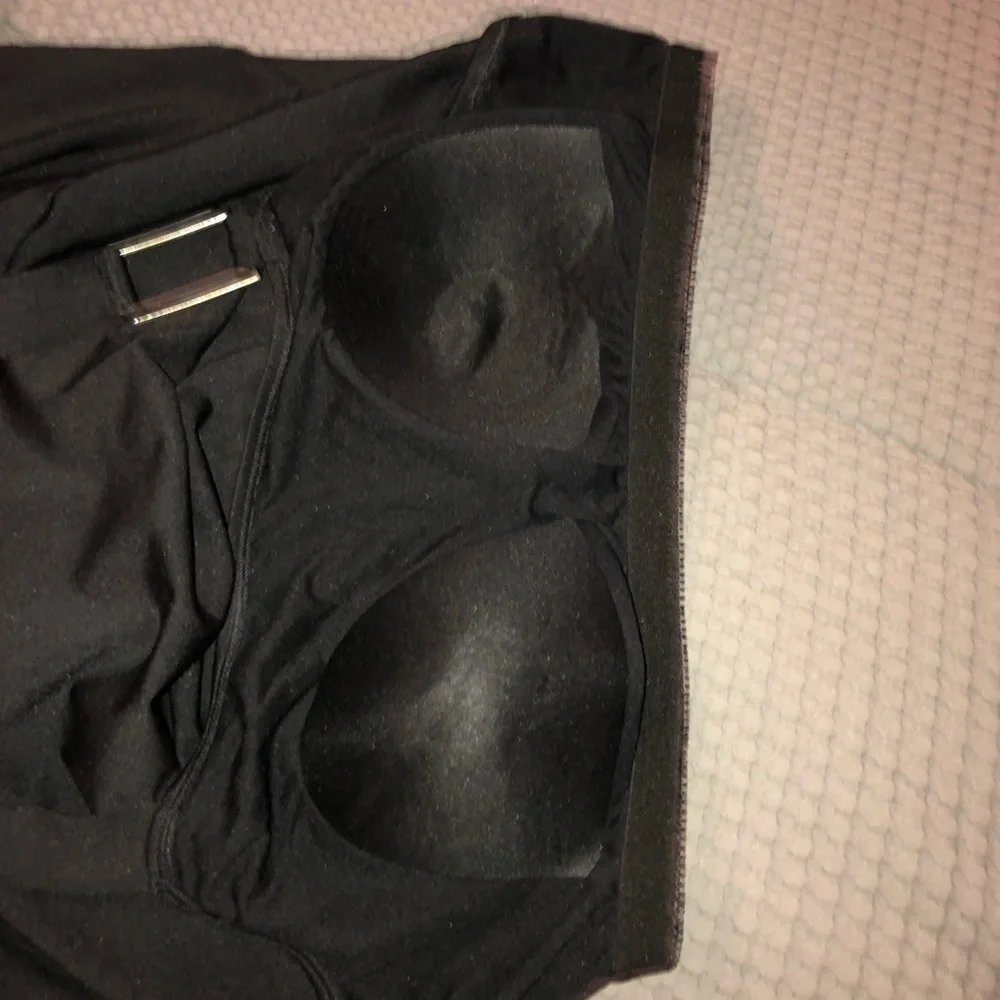 Merona tankini top halter style Black with silver hardware size 22W